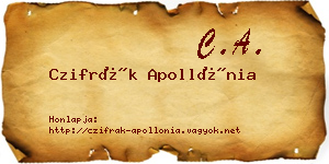Czifrák Apollónia névjegykártya